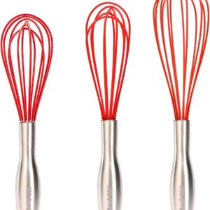 Jillmo Whisk, Silicone Whisk Set,3 pack(8.5″+10″+11.5″)